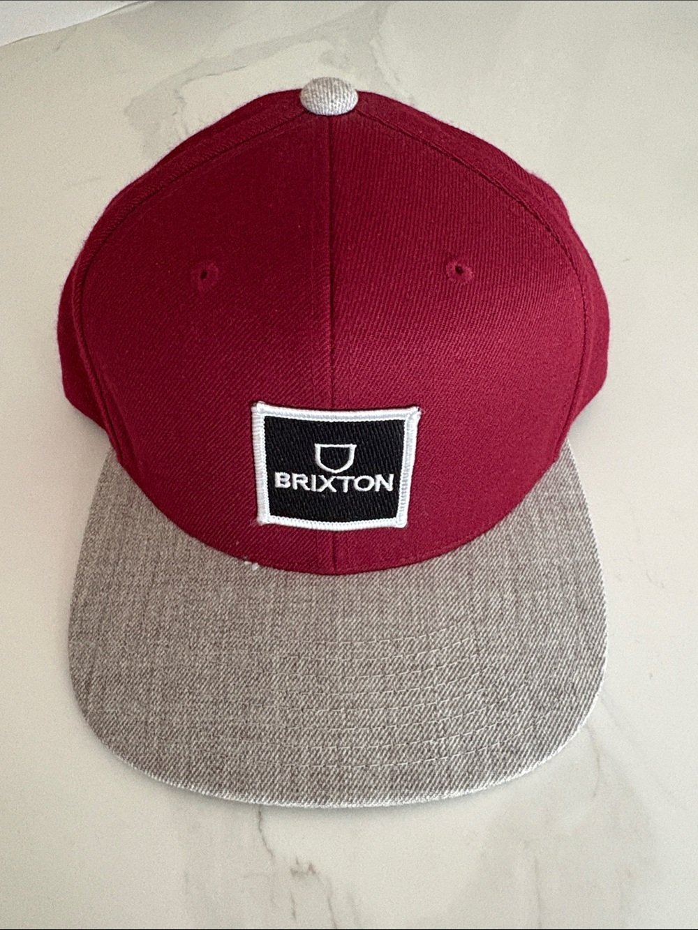 Brixton Maroon Cap with Gray Brim